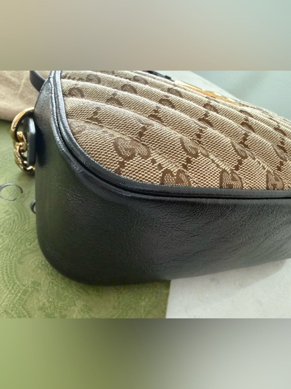 Gucci GG Marmont Shoulder Bag Quilted GG Canvas with leather - Picture 5 of 16